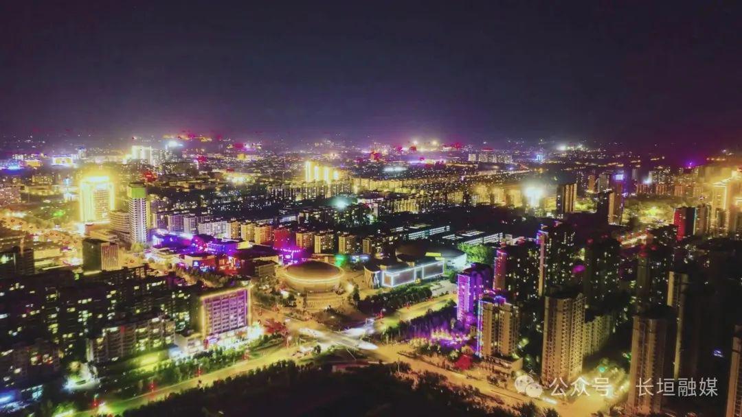 新春走基层华灯璀璨耀蒲城夜景如画年味浓